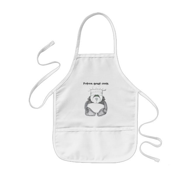 Avental Infantil Childs Apron com Panda Bear Chef Picture (Frente)