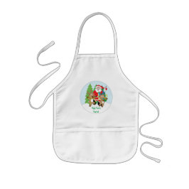 Avental Infantil Christmas Apron for Kids Personalize "Santa Claus"