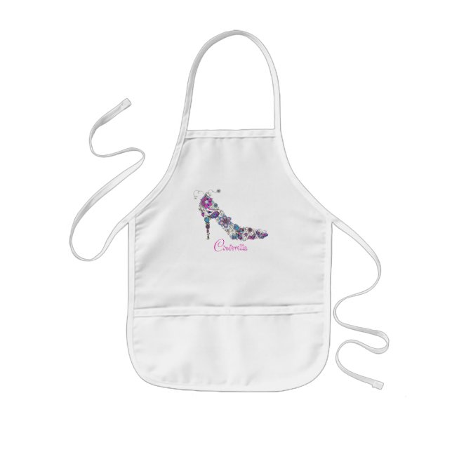 Avental Infantil Cinderela - Crianças Apron / Calçado (Frente)