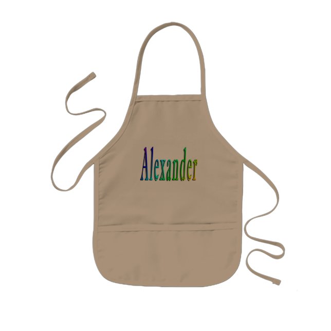 Avental Infantil Colorida Alexander Name, (Frente)