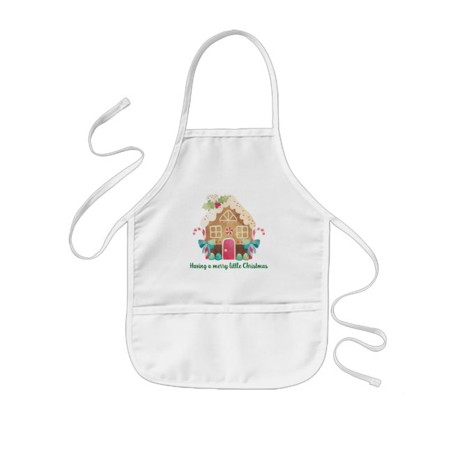 Avental Infantil Crianças Apron de Natal, Pequeno Chef (Frente)
