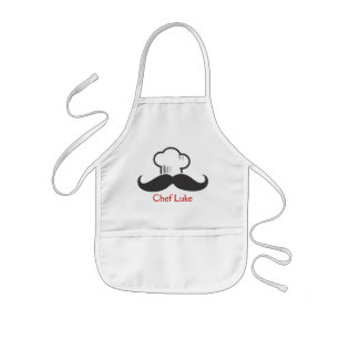 Avental Infantil Crianças Chef Mustache Apron
