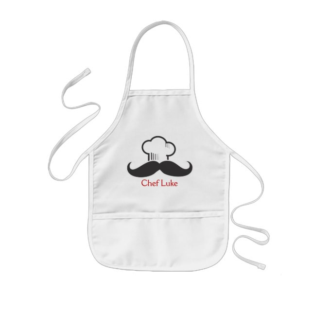Avental Infantil Crianças Chef Mustache Apron (Frente)