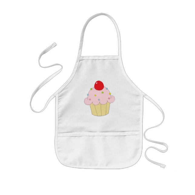 Avental Infantil Cupcake cor-de-rosa (Frente)