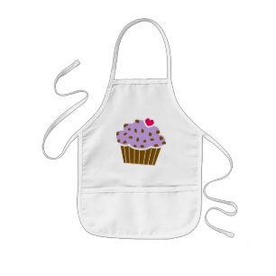 Avental Infantil Cupcake do mirtilo da microplaqueta de Choco do