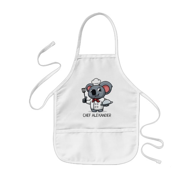 Avental Infantil Curioso Chef de Koala Personaliza Apron Infantil (Frente)