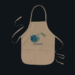Avental Infantil Cute Blue Snail and Dragonfly Garden<br><div class="desc">Cute personalised gardening apron with blue snail and dragonfly art.</div>
