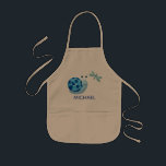 Avental Infantil Cute Blue Snail and Dragonfly Garden<br><div class="desc">Cute personalised gardening apron with blue snail and dragonfly art.</div>