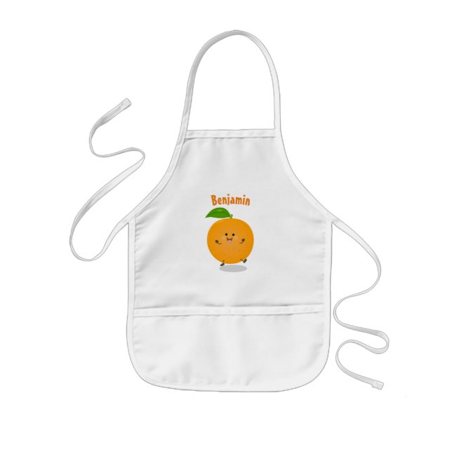 Avental Infantil Cute dancing orange citrus fruit kids' apron (Frente)