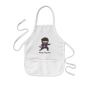 Avental Infantil Cute Little Ninja com Nunchaku Para Meninos