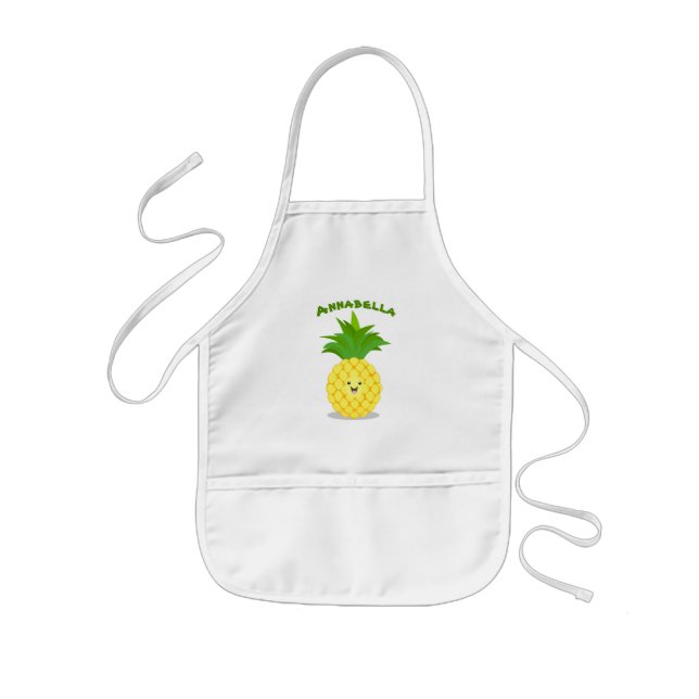 Avental Infantil Cute pineapple tropical fruit cartoon illustration (Frente)