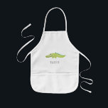 Avental Infantil Cute Unisex Watercolor Crocodilo Safari com Nome<br><div class="desc">Este avental para crianças unísex,  legal e fofo apresenta um crocodilo de aquarela,  e tem lugar para você adicionar o seu nome em uma bela tipografia. Veja o resto da nossa coleção para outros animais bonitos de safari!</div>
