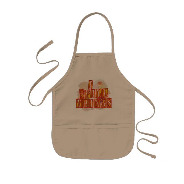 Avental Infantil Derramar Coisas crianças khaki chef apron (Frente)