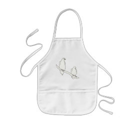 Avental Infantil Desenho de Duas Águias em um Ramo