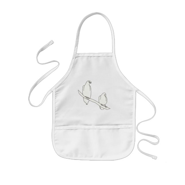 Avental Infantil Desenho de Duas Águias em um Ramo (Frente)