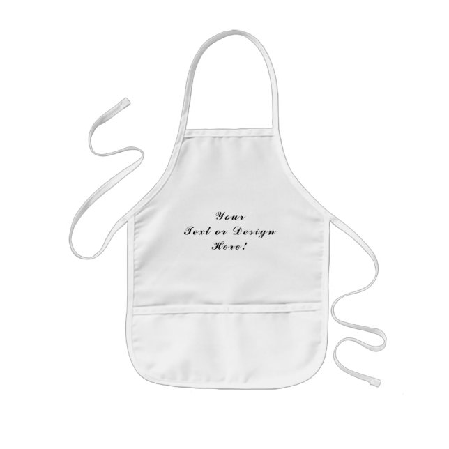 Avental Infantil Design seu Próprio Apron Branco - Tamanho das Cria (Frente)