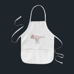 Avental Infantil Dinossauro legal com rabisca rosa T-Rex com nome<br><div class="desc">Este design legal é parte de uma coleção com dinossauros fofos para roupa e acessórios. O design apresenta um dinossauro T-Rex desenhado à mão rosa e pode ser personalizado com o nome da sua garota. Vejam a nossa loja de designs de dinossauros!</div>