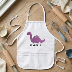 Avental Infantil Dinossauro Roxo Fofo Personalizado