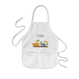 Avental Infantil Dinossauros Cons Vida Selvagem Pré-Histórica