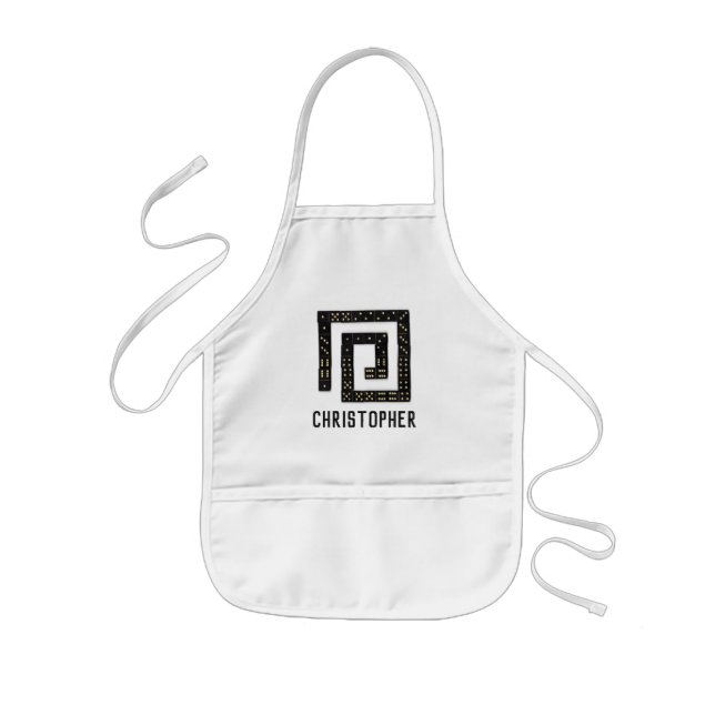 Avental Infantil Domino Spiral Name Apron (Criança) (Frente)