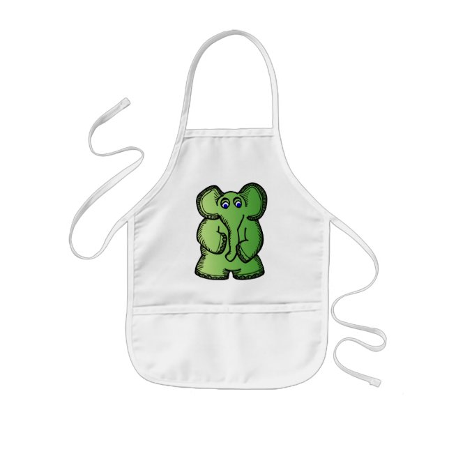 Avental Infantil Elefante verde (Frente)