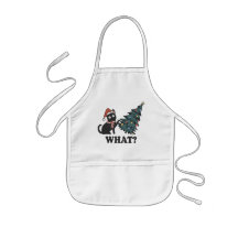 Engraçado Gato Crianças de Natal Apron
