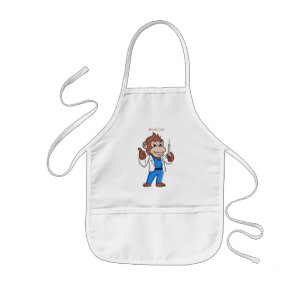 Avental Infantil Engraçado orangotango macaco