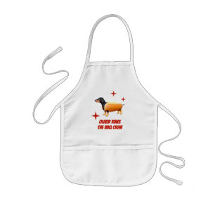 Avental Infantil Equipe de Churrasco Dachshund Personalizada, Cacho