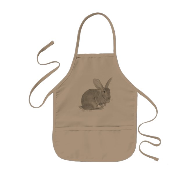 Avental Infantil Esboço gigante flamengo do coelho (Frente)