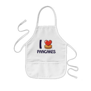 Avental Infantil Eu adoro Camiseta Pancakes