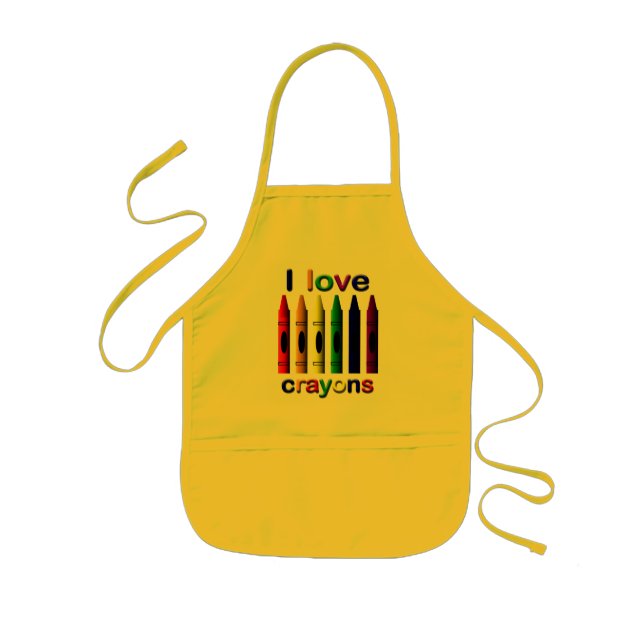 Avental Infantil Eu Amo Crayons Apron (Frente)
