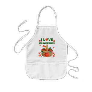 Avental Infantil EU AMO STRAWBERRIES Apron