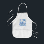 Avental Infantil Eu cozinho como o Apron das Crianças Gregas Pappou<br><div class="desc">Ninguém cozinha como um grego - mas os pequenos podem tentar emular Pappou na cozinha e esportes este adorável avental infantil com a inscrição azul grega a ler "Eu cozinho como o meu papu"</div>