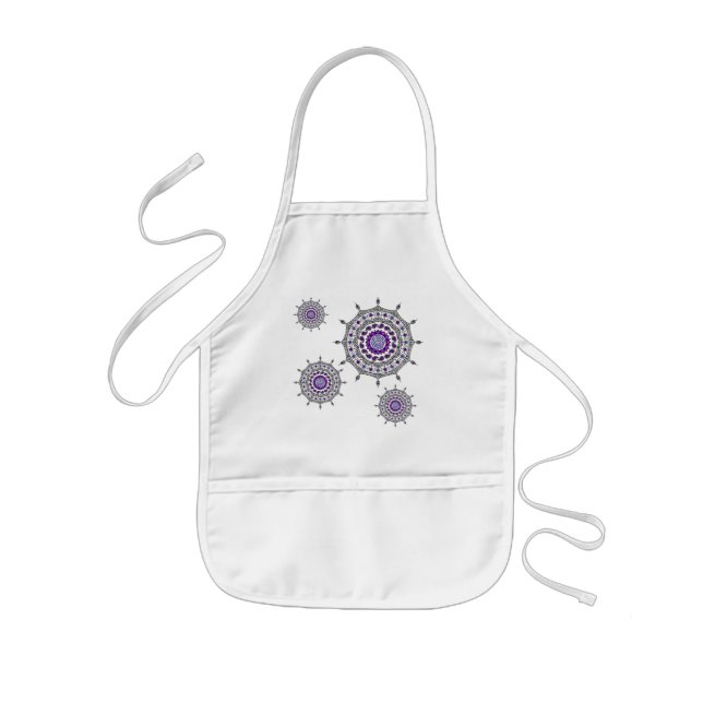 Avental Infantil Fantasia de Mehndi em Prata Apron (Frente)