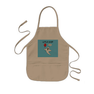 Avental Infantil Fantasma de Cartoon Bonito com Balão Vermelho Ad