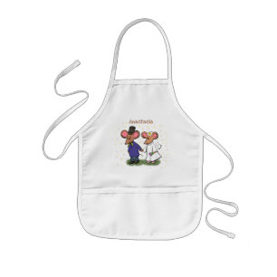 Avental Infantil Figura de desenho animado do casal do mouse