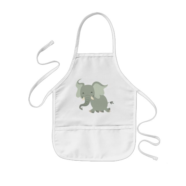 Avental Infantil Filhos de Elefante de Feliz Bonita Apron (Frente)