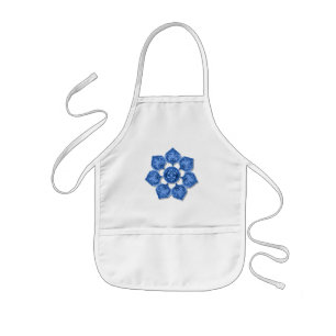 Avental Infantil Flor de Corte do Tecido Decortivo Azul