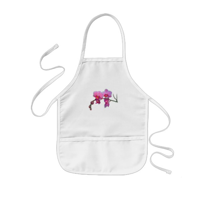 Avental Infantil Flores-de-orquídea-rosa bonito (Frente)