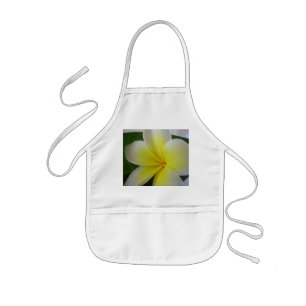 Avental Infantil Frangipani Amarelo e Branco