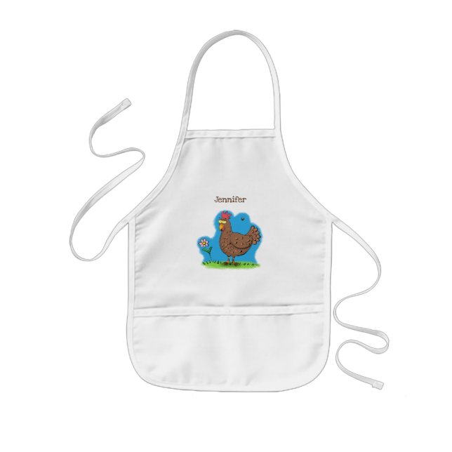 Avental Infantil Funny chicken rustic whimsical cartoon (Frente)