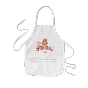 Avental Infantil Gengibre Branco, Cor-de-rosa, doce Crianças Apron