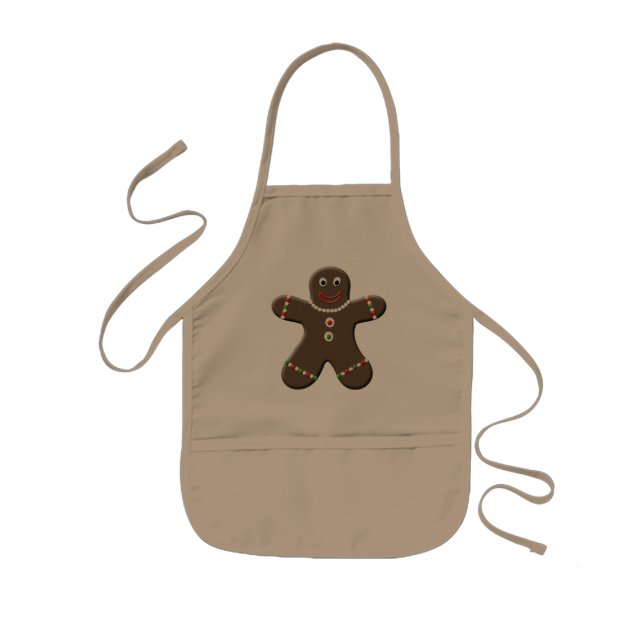 Avental Infantil Gingerpão-bonito Crianças Feriadas Apron de Natal (Frente)