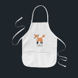 Avental Infantil Girls Cute Woodland Fox Cartoon and Name<br><div class="desc">Este avental lindo para crianças apresenta uma linda e desenhada mão desenhada em cartoon de raposa de floresta. Esta design também tem um lugar para você adicionar o nome da sua garota. O perfeito design da floresta selvagem para o seu pequeno!</div>