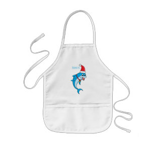 Avental Infantil Golfinho bonito com desenho animado de Papai Noel