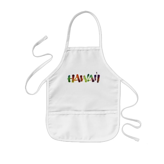 Avental Infantil Hawai'i Lettering - Divertimento Brilhante Havaian (Frente)
