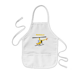 Avental Infantil Helicóptero de desenho animado amarelo