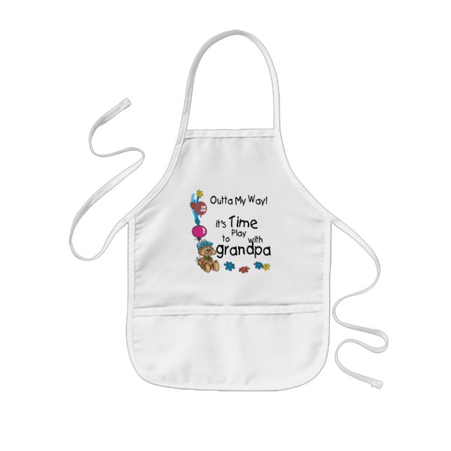 Avental Infantil Hora de brincar com o vovô (Frente)