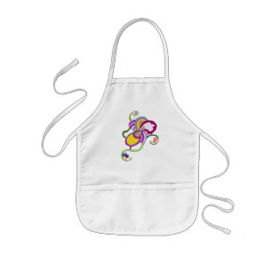 Avental Infantil Ilustração de Abstrato de Flor Funky