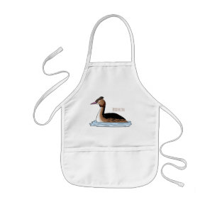 Avental Infantil ilustração de desenho animado de aves-cinzentas cr